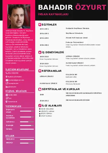 İnsan Kaynakları Cv Örnekleri cv indir